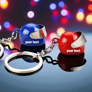Engraved Mini Helmet Keychain – Metal Alloy Racing Gift