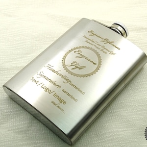 Personalized Engraved Steel Flask – Groomsmen Gift – 8oz