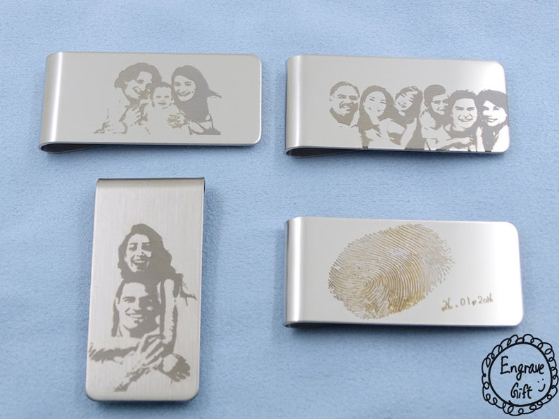 Engraved Script Money Clip Bookmark Stainless Steel Memorial Gift Vison Clip image 4