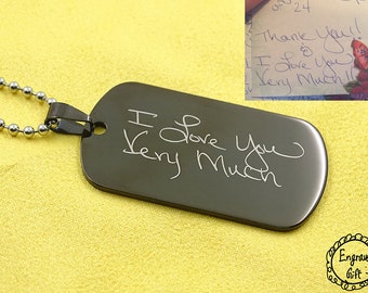 Personalize keychain for dad - Personalize necklace for man - Jewelry from handwriting - Handwriting jewellery - Kid handwriting necklace