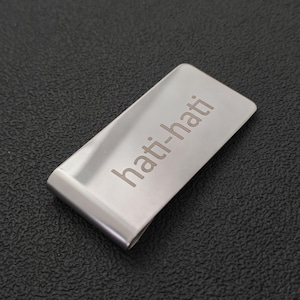 Engraved Memorial Money Clip – Personalized Steel Gift for Boyfriend, Custom Handwriting or Fingerprint