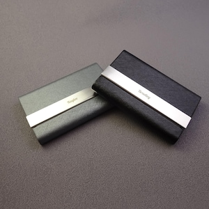 Premium Leatherette Cardholder – Personalized Card Holder with Text or Logo – Holds 15 Cards