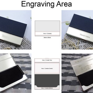 Personalized Business Card Holder in Text Handwritten Logo Laser Engraved Leatherette 12 colors available image 9