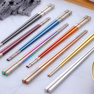 Personalized Engraved Stainless Steel Chopsticks - Custom Message Included - Unique Keepsake or for Asian Food