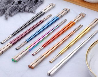 Personalized Engraved Stainless Steel Chopsticks - Custom Message Included - Unique Keepsake or for Asian Food