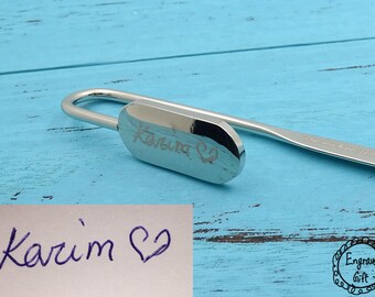 Custom Stainless Bookmark with Personalized Handwriting, Signature or Logo – Monogrammed Gift