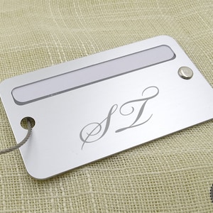 Personalized Luggage Tags Aluminum Overlap Luggage Tags Custom Luggage Tags on your Handwriting Information Logo Text