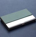 Engraved Leatherette Business Card Holder - Personalized Wallet Case Monogrammed Leather Business Card Holder