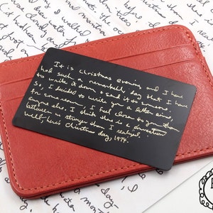 Personalisierte Mutter der Braut Karte - personalisiertes Geschenk mit Handschrift Transfer und graviertem Metall