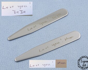 Personalized Collar Stays Steel Collar Stays Customized Gift for Father's Day Anniversary Birthday Graduation Wedding and Groomsmen