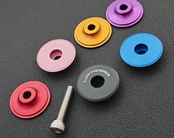 Tapa de dirección de aluminio para bicicleta con texto personalizado - Cubierta de potencia personalizada