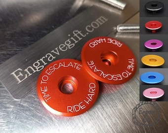 Custom Engraved Aluminum Bike Headset Cap - Personalized Cycling Gift