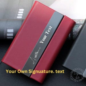 Porta biglietti da visita personalizzato / Portafoglio sottile personalizzato / Porta carte in pelle / Regalo per uomo / Portafoglio in pelle per carte / Regalo per la festa del papà