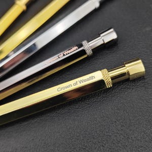 Hexagonal Brass Click Pen – Elegant Metal Writing Tool – Custom and Personalized Engraving Option