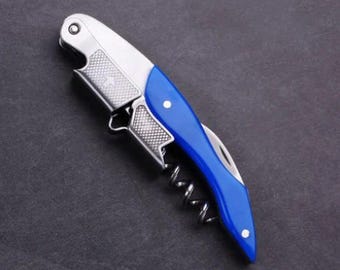 Engraved Colored Acrylic Wine Corkscrew – Groomsman or Bartender Gift – Wedding Favor