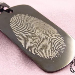 Personalized Fingerprint Keychain – Laser Engraved Stainless Steel – Custom Engraving Available