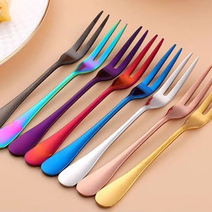Custom Stainless Steel Cake Fork | Vibrant Color Options | Stylish and Durable Dessert Utensil
