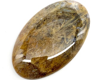 Mexican Sagenite Agate Cabochon 60 x 37 x 6.5 mm