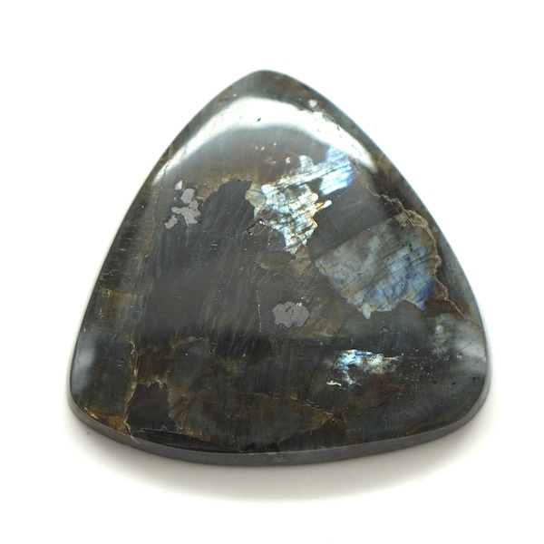 Larvikite Labradorite Cabochon 25 x 25 x 4 mm from Norway - Black Pearl Blue Pearl Granite Feldspar