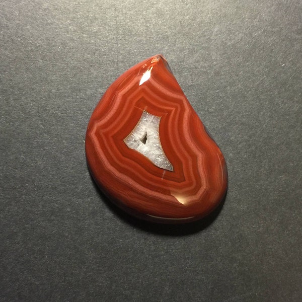 RESERVED for Joyce 48 x 34 x 8 mm Natural Banded Agate Gemstone Cabochon. Handcrafted in USA.