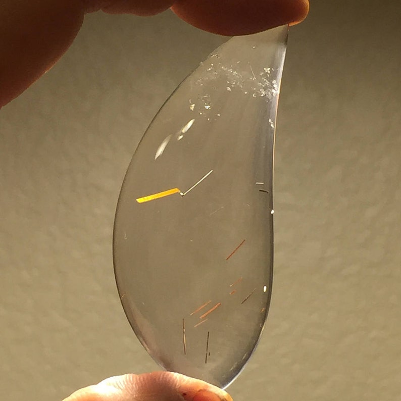Rutilated Quartz Cabochon 67 x 28 x 5 mm from Brazil