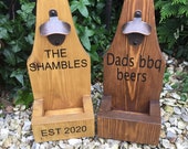 Personalised Wooden Bottle Opener- beer cap catcher- house warming- birthday- Father s Day gift- bar- handmade- gift ideas-