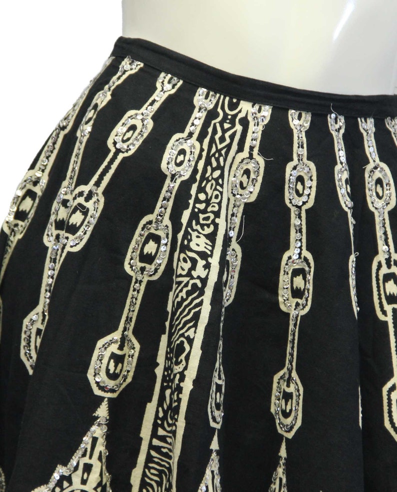 Mix Nouveau Boho Skirt Black /& White Embellished Sz M SKU 000026