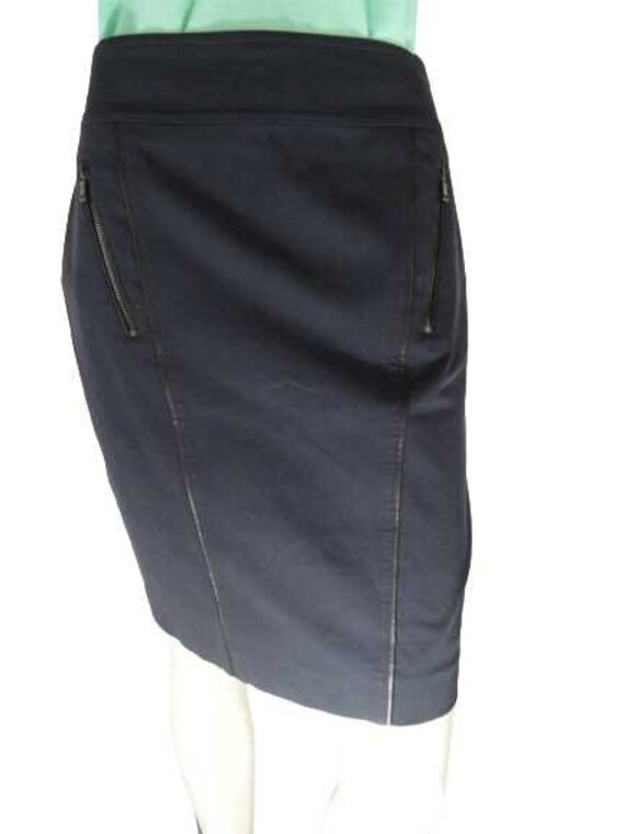 Ann Taylor 80's Above the Knee Skirt Navy Size 4 … - image 1