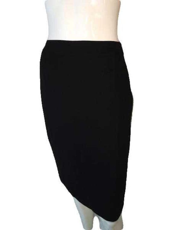 Anne Klein 70's Skirt Black Professional Size 8 SK