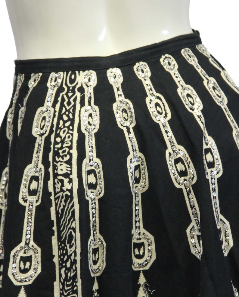 Mix Nouveau Boho Skirt Black /& White Embellished Sz M SKU 000026