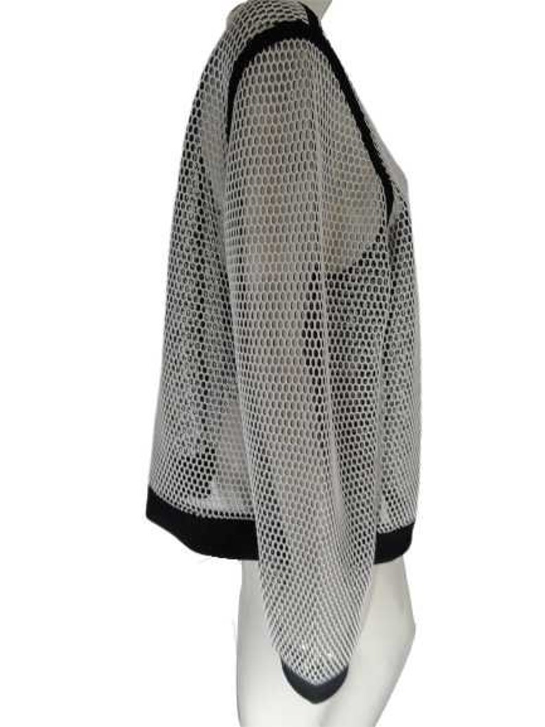 Ana 80/'s Woven Open Knit Jacket White Size 2XL SKU 000025