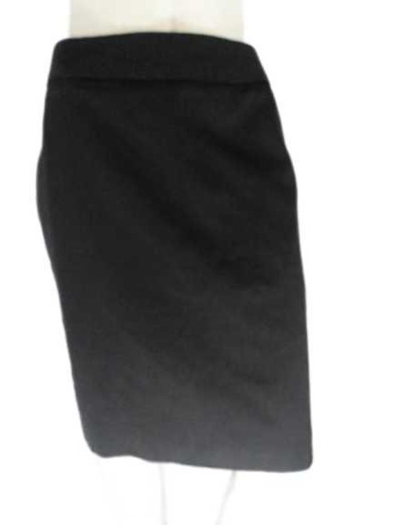 Anne Klein 70's Stretch Knee Length Skirt Black Si