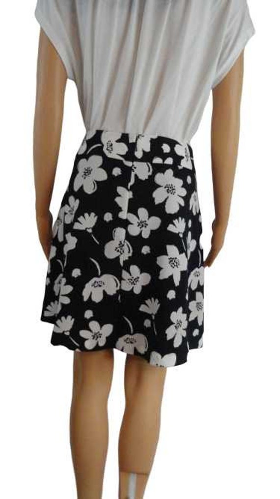 Ann Taylor 80's Skirt Black Floral Sz 14 NWOT SKU… - image 3