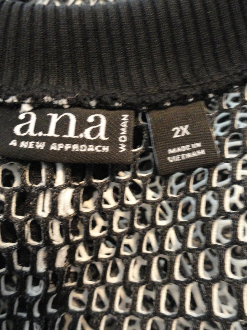 Ana 80/'s Woven Open Knit Jacket White Size 2XL SKU 000025