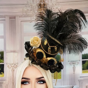 Victorian Steampunk Top Hat Halloween Steampunk Hat Gothic Halloween Cosplay Costume Top Hat Headband