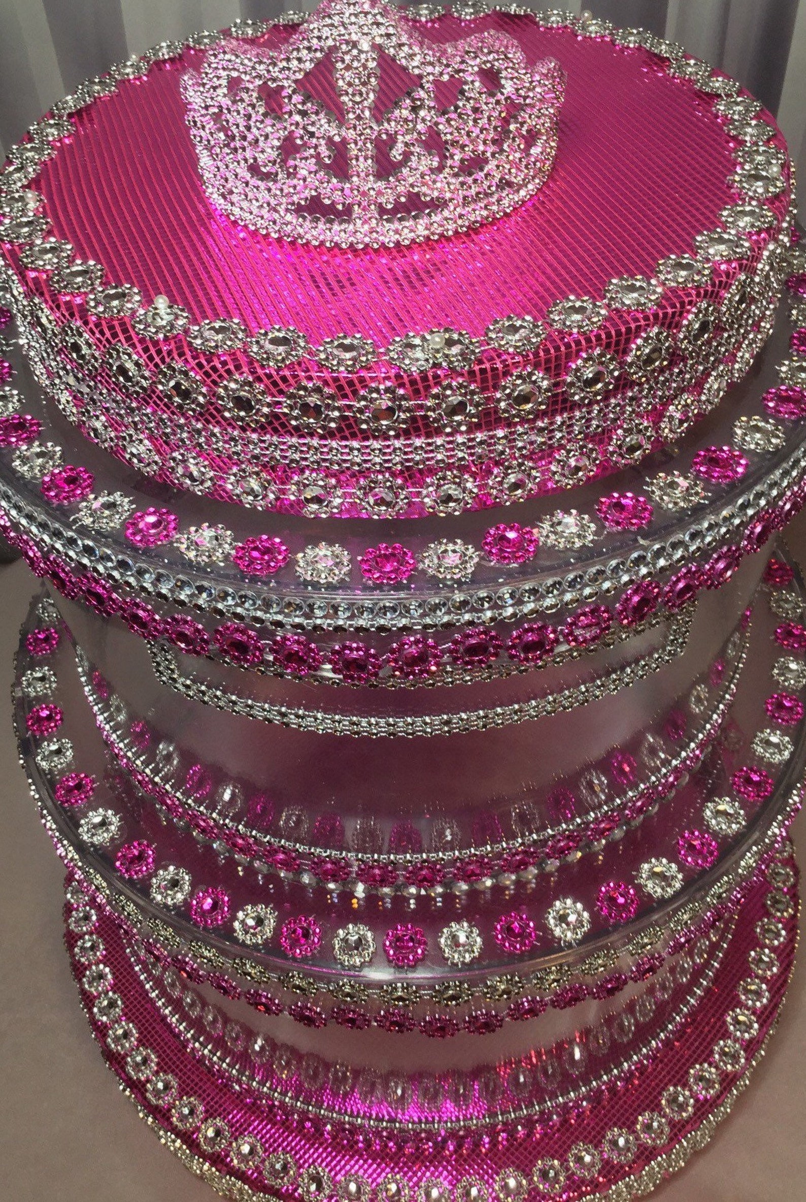 Pink Card Box Bling Card Box Clear Card Box Glass Card Box Etsy