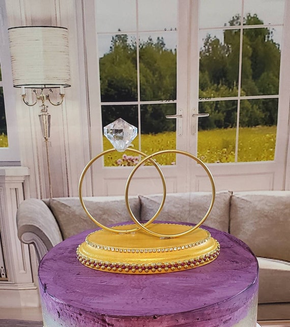 Two Ring Topper Two Rings Wedding Cake Topper Modern Wedding Cake. Giant Wedding Ring