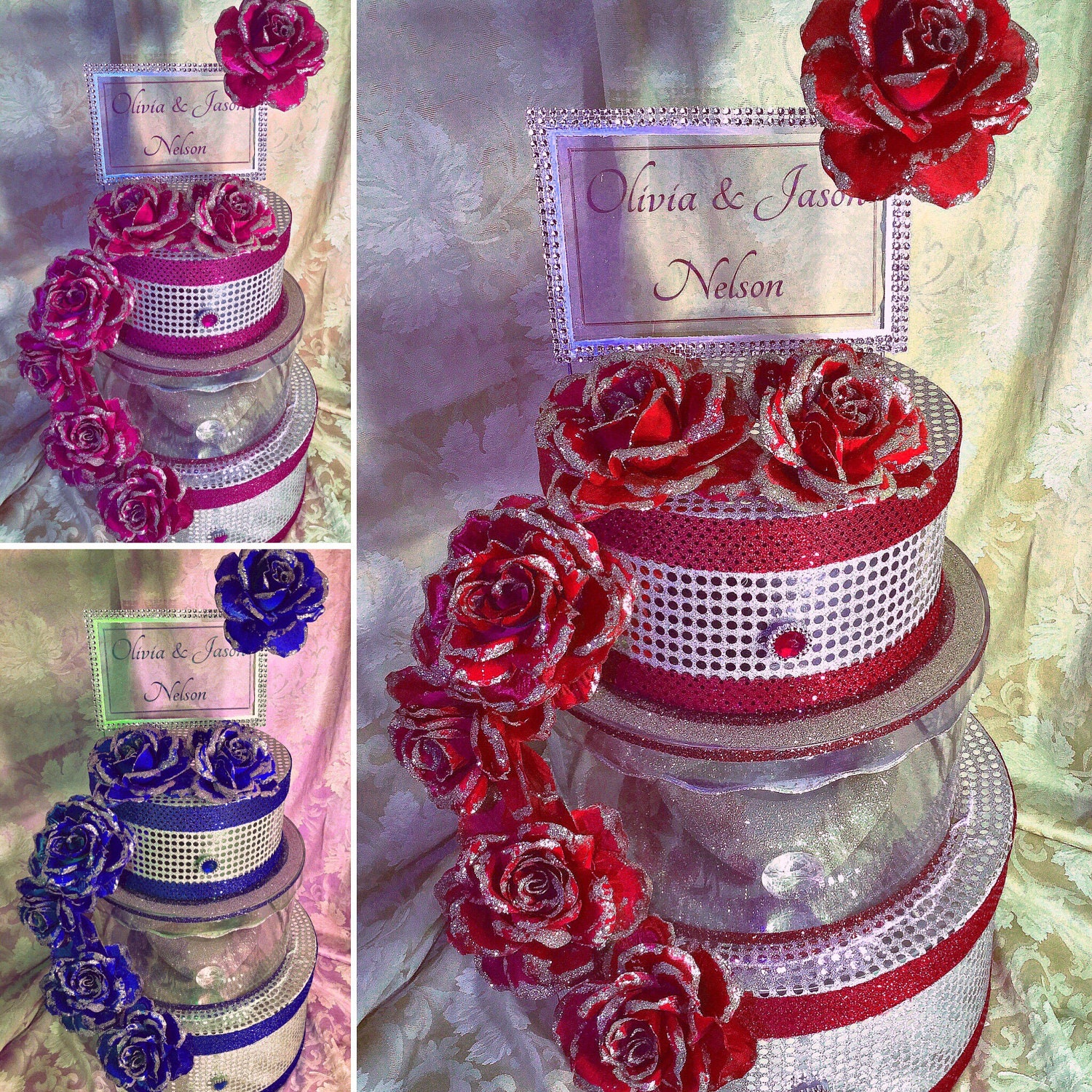 Wedding Card Box Bling Card Box Rhinestone Money Holder Etsy