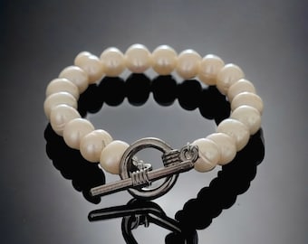 Pearl bead bracelet , Freshwater pearl bracelet , Real pearl bracelet for women , Wedding pearl bracelet , Pearl bracelet for everyday