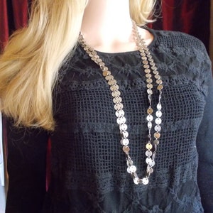 Vintage, Metal Rope Necklace with 2 hole Metal Connector Links. Many options to wear, wrap it, drape it, choker and drape, etc