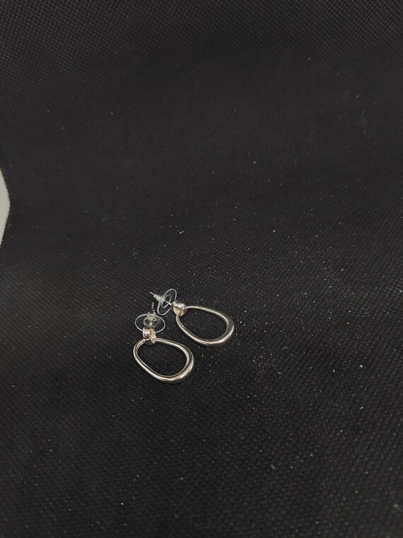 Vintage Silver-Plated Hoop Earrings, Studs, Recta… - image 10