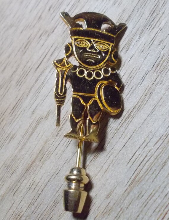 Vintage, Ccori, Hat/Stick Pin, Gold Plated Nut Cr… - image 4