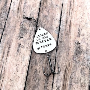 Hooked On You Forever Fishing Lure- Custom Lure- Anniversary Gift- Gift for Anglers- Gift for Him- Unique Fishing Lure- Personalized