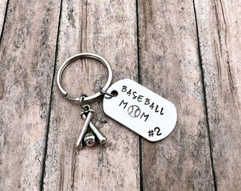 Baseball Mom Keychain - Gift for Her - Baseball Mom - Custom Baseball Keychain - Sports Mom - Personalized Gift - Baseball Keychain