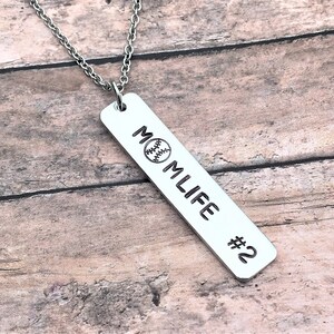 Baseball Mom Necklace Personalized Baseball Jewelry Jersey Number Necklace Baseball Mom Sports Jewelry Team Mom Gift image 1