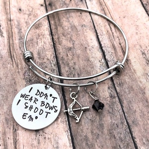 Archery Bracelet- Archery Gifts- Women&#39;s Archery- Bow and Arrow- Hunting Gift for Her- Stacking Bracelet- Girls Archery- Handmade Jewelry