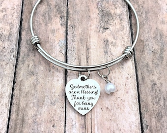 Godmother Gift, Godmother Bracelet, Silver Jewelry, Godmother Proposal, Charm Bracelet, Gift for Her, Handmade Jewelry,