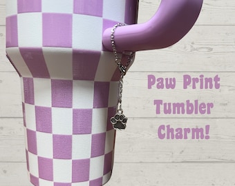 Paw Print Tumbler Charm - Tumbler Accessories - Dog Mom Charm - Cup Bling - Travel Tumbler Charm - Water Bottle Charm - Cute Tumbler Charms