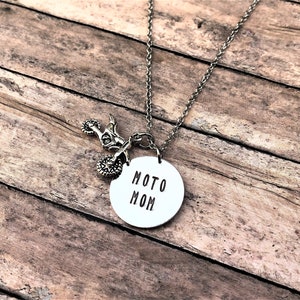 Moto Mom Necklace, Dirt Bike Jewelry, Motocross Gift, Gift for Mom, Racing Gift, Racing Necklace, Motocross Mom, Gift for Her image 3