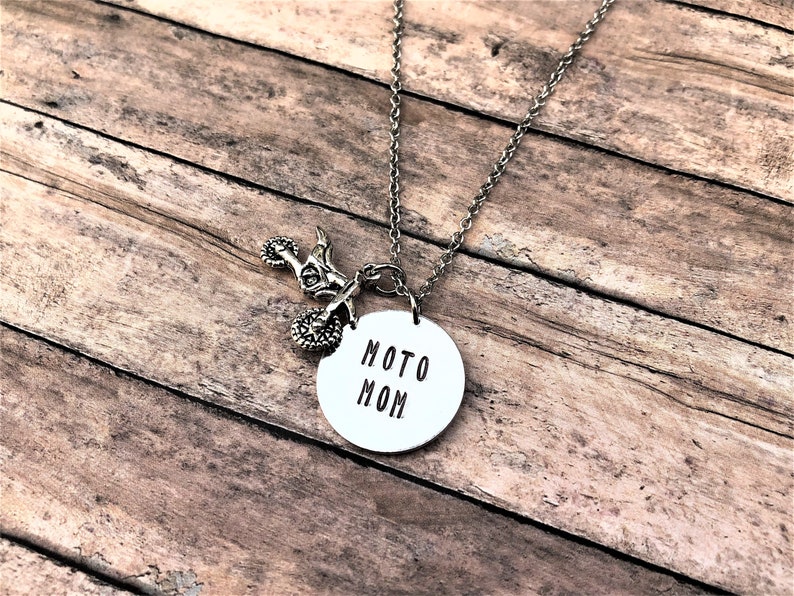 Moto Mom Necklace, Dirt Bike Jewelry, Motocross Gift, Gift for Mom, Racing Gift, Racing Necklace, Motocross Mom, Gift for Her image 3